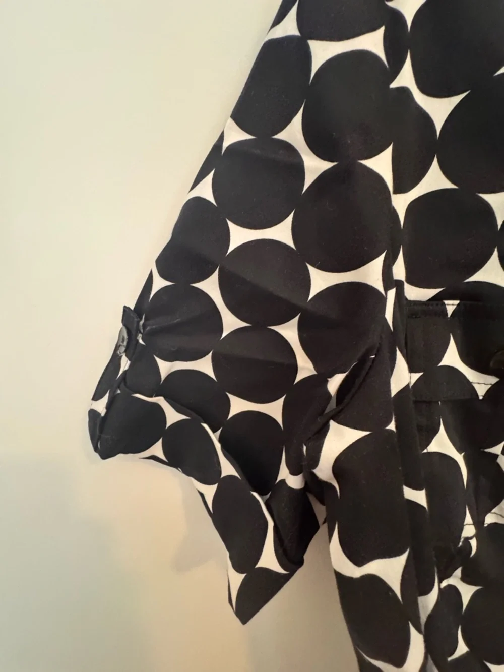 Marvin Richards Black and White Polka Dot Midi Shirt Dress - Picture 8 of 13